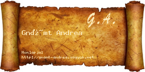 Gnámt Andrea névjegykártya